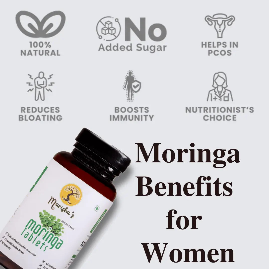 Pure & Natural Moringa Leaf Powder Tablets | Rich in Essential Vitamins & Minerals | Supports Weight Loss | Promotes Healthy Joints | Nourishes Hair & Skin | 120 Tablets(500mg)